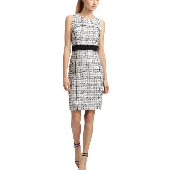 Milly Black and White Halter Sheath Midi Dress - Picture 1 of 15